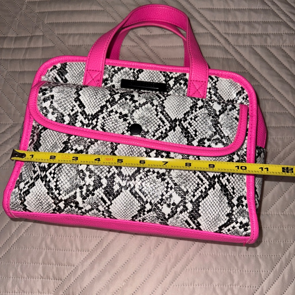 Steve Madden Pink and Black Snakeskin Tote - Picture 11 of 12